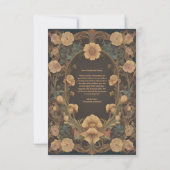 Foto Decoratieve Bloemen Art Nouveau Bruiloft Bedankkaart (Achterkant)