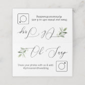 Foto Delen Gevouwen tafelkaart #hashtag groen Plaatskaartje (Buitenkant ongevouwen)