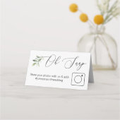 Foto Delen Gevouwen tafelkaart #hashtag groen Plaatskaartje (Achterkant)