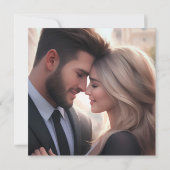 Foto dennenbomen berg winter bruiloft kaart (Achterkant)