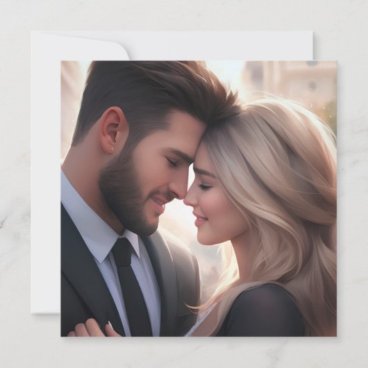 Foto dennenbomen berg winter bruiloft kaart (Achterkant)