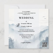 Foto dennenbomen berg winter bruiloft kaart (Voorkant)