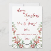 Foto Dennengroen Hulst Rode Vrolijk Kerstfeest Feestdagenkaart (Achterkant)