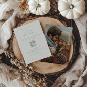Foto/Details Herfst Ivoor & Sage Wedding RSVP Kaar Kaart