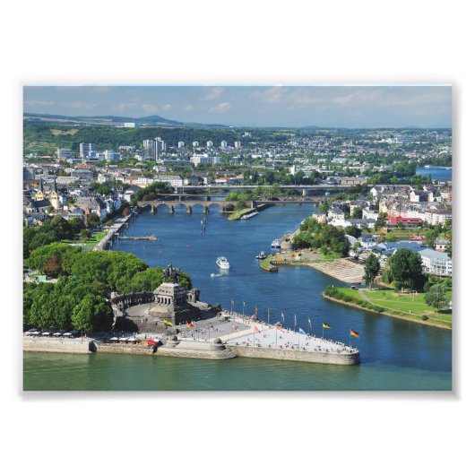 Foto deutsches Eck in Koblenz Afdruk (Voorkant)