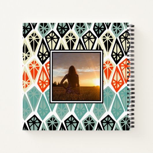 Foto Diamond Pattern Inhale Courage Exhale Fear Notitieboek (Achterkant)