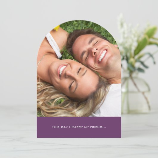 Foto die ik trouw met mijn vriendinnetje Typografi Kaart (Staand voorkant)