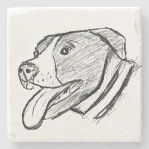 foto-dierenvriend met handtekening stenen onderzetter