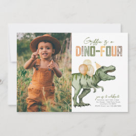 Foto Dino-Four verjaardagsuitnodiging Kaart