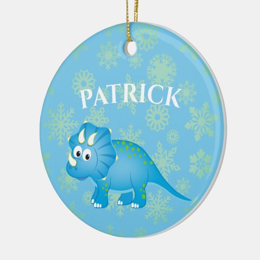 Foto Dinosaur Cute Blue Kinderen Keramisch Ornament (Links)