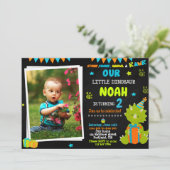 Foto: Dinosaur verjaardagsfeest Dinosaur Kaart (Staand voorkant)