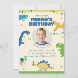 Foto Dinosaurus Verjaardagsfeestje Kaart