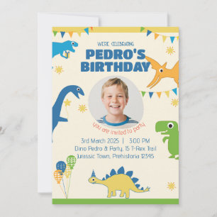 Foto Dinosaurus Verjaardagsfeestje  Kaart