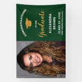 Foto diploma aankondiging groen spandoek (Verticaal)