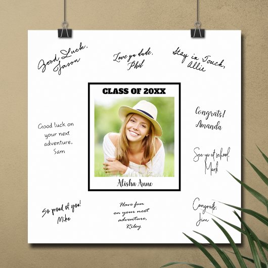 Foto diploma feest handtekening bericht poster