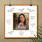 Foto diploma handtekening verbrande oranje rand poster