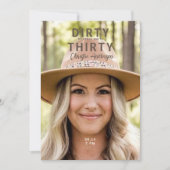Foto Dirty Thirty Birthday Party Kaart (Voorkant)