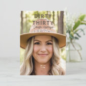 Foto Dirty Thirty Birthday Party Kaart (Staand voorkant)
