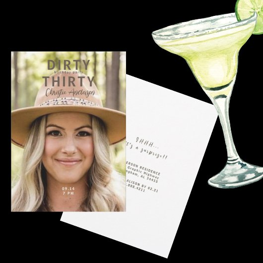 Foto Dirty Thirty Birthday Party Kaart