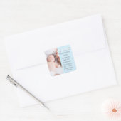 Foto DIY achtergrond blauwe jongen communie Vierkante Sticker (Envelop)