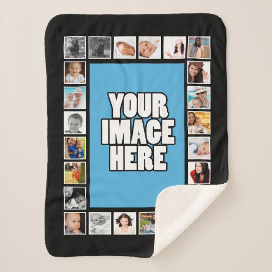 Foto DIY Collage gepersonaliseerd Sherpa Deken (Voorkant)