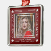 Foto Dk Red | Zilverklasse van 2023 Afstuderen Metalen Ornament (Links)