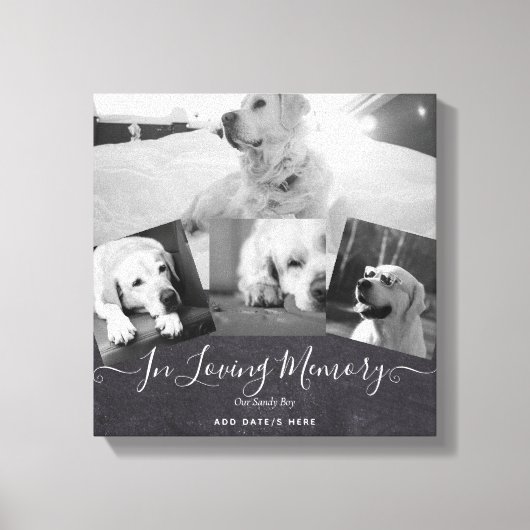 FOTO Dog Memorial Gift- Pet Loss Keepslag Collage Canvas Afdruk (Voorkant)
