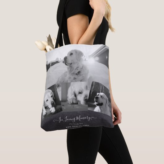 FOTO Dog Memorial Gift- Pet Loss Keepslag Collage Tote Bag (Dichtbij)