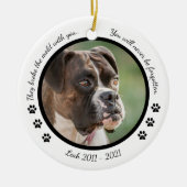 Foto Dog Persoonlijke feestelijke feestdag toevoeg Keramisch Ornament (Voorkant)