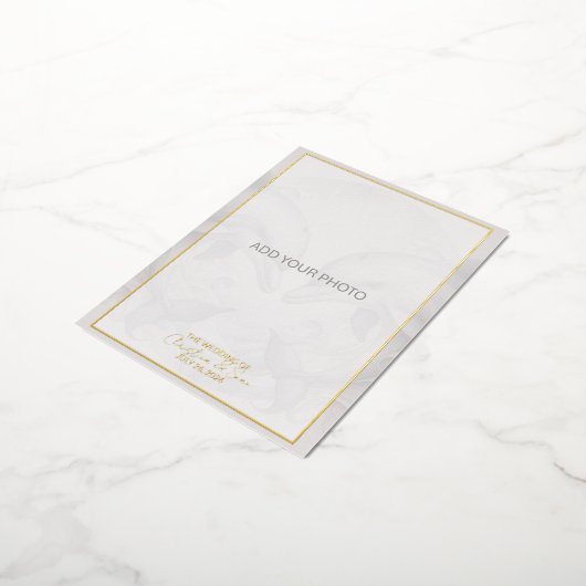 Foto Dolfijn bruiloft uitnodiging Folie Briefkaart (Gedraaid)