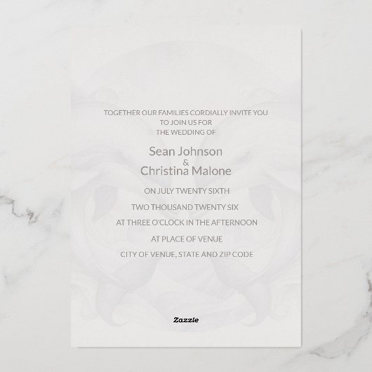 Foto Dolfijn Echte Folie Huwelijksuitnodiging Folie Uitnodiging (Achterkant)