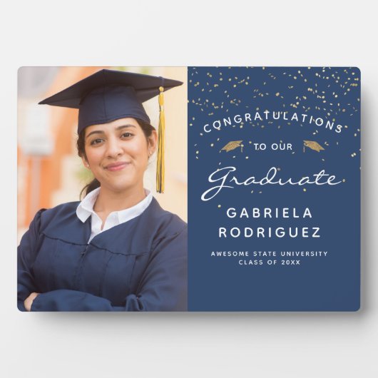 Foto Donk Blue White Gold Afstuderen Keepomwille Fotoplaat (voorkant)