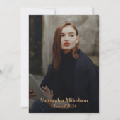 Foto Donker Zwart Goud Gatsby Afstuderen Bedankkaart (Achterkant)