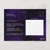 Foto donkerPaarse Waterverf Black Magical Gold Briefkaart (Achterkant)