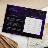 Foto donkerPaarse Waterverf Black Magical Gold Briefkaart
