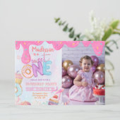Foto Donut Sweet One-uitnodiging Kaart (Staand voorkant)