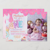 Foto Donut Sweet One-uitnodiging Kaart (Voorkant / Achterkant)