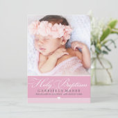 FOTO DOOP elegante kalligrafie lief meisje roze Kaart (Staand voorkant)