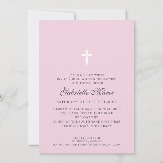 FOTO DOOP elegante kalligrafie lief meisje roze Kaart (Achterkant)