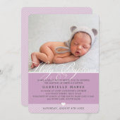 FOTO DOOP fancy bloei kalligrafie lila Kaart (Voorkant / Achterkant)