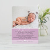 FOTO DOOP fancy bloei kalligrafie lila Kaart (Staand voorkant)