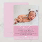 FOTO DOOP fancy bloei kalligrafie meisje roze Kaart (Voorkant / Achterkant)