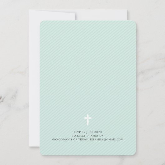 FOTO DOOP fancy bloei kalligrafie schattige munt Kaart (Achterkant)