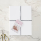 Foto Doop Favor Cadeau Label | roze Cadeaulabel (Met Touw)