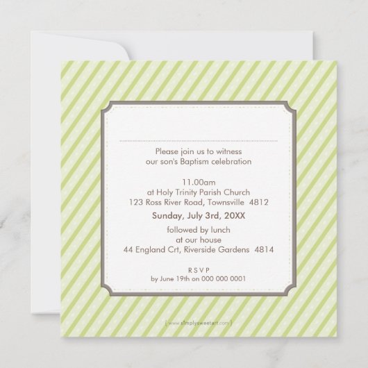 FOTO DOOP NODIGT UIT :: candystripes 4SQ Kaart (Achterkant)