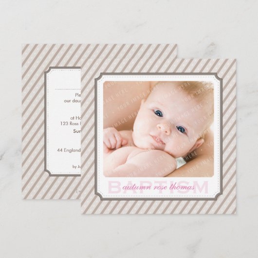 FOTO DOOP NODIGT UIT: candystripes 7SQ Kaart (Voorkant / Achterkant)