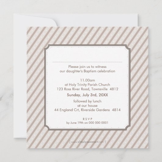 FOTO DOOP NODIGT UIT: candystripes 7SQ Kaart (Achterkant)