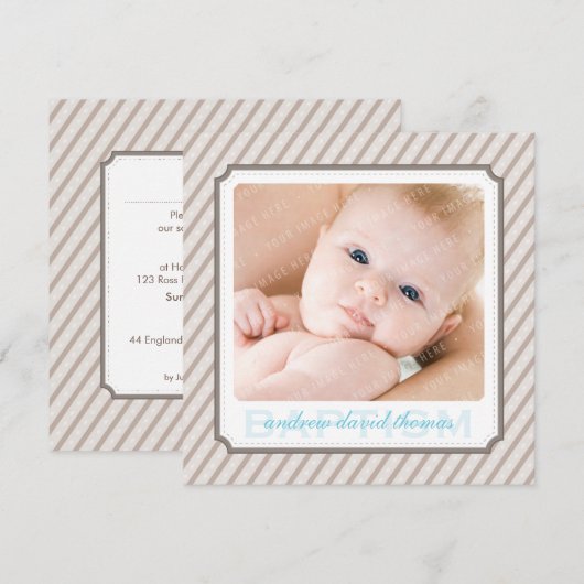 FOTO DOOP NODIGT UIT:: candystripes 8SQ Kaart (Voorkant / Achterkant)