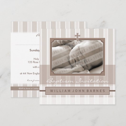 FOTO DOOP NODIGT UIT:: stijlvol 1SQ Kaart (Voorkant / Achterkant)