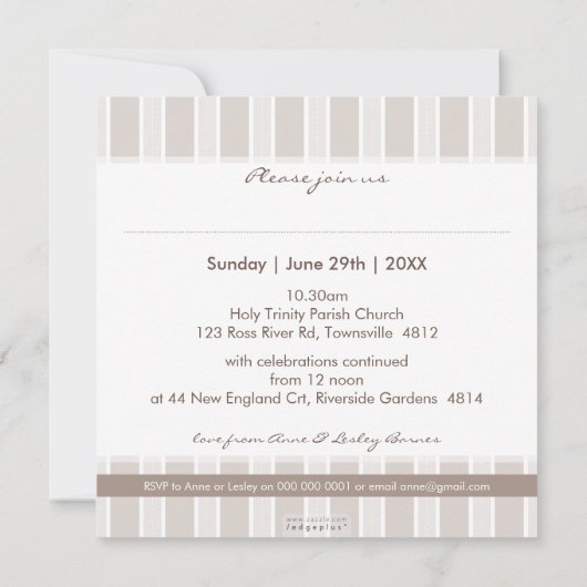 FOTO DOOP NODIGT UIT:: stijlvol 1SQ Kaart (Achterkant)